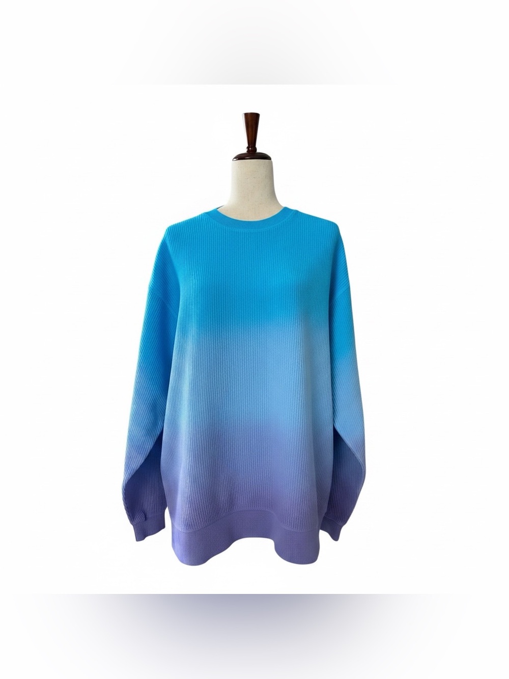 Moon Ryder Blue Purple Ombre Oversized Corded Sweatshirt Women’s Small S